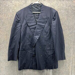 Canali Blazer Mens 44R Blue Pure Wool Italy Double Breasted Milano Fit Surreys